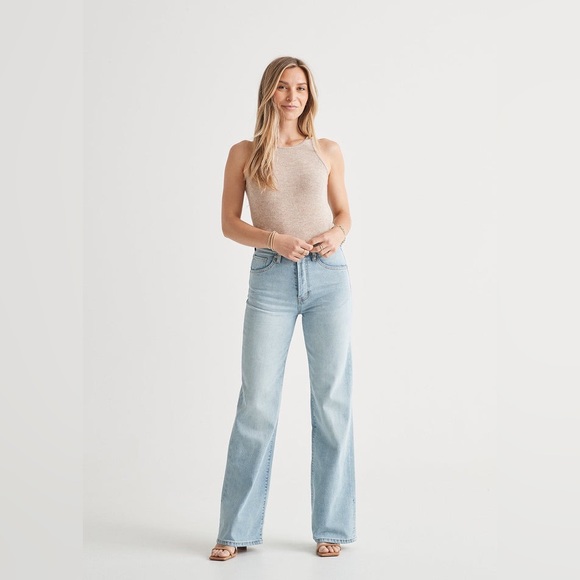 Duer -Midweight Denim Wide Leg (Button Fly) - Coastal Blue - Picture 11 of 14